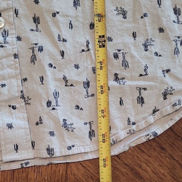 Old Navy Men Button Up Shirt Size L Slim Fit Short Sleeve Cactus Western Print - Picture 9 of 11